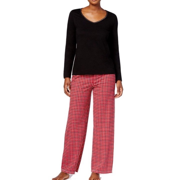 Charter Club Women’s Small Grid Plaid Pajama Set H - Picture 2 of 4